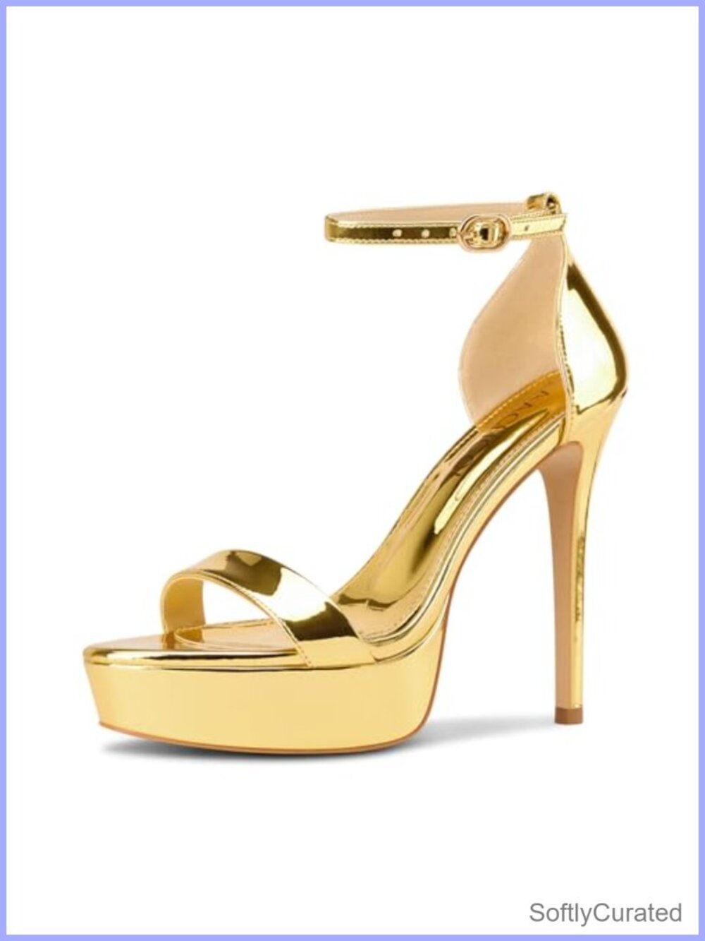 Womens Platform Sandals Peep Toe Stiletto Heels Ankle Strap Dress Shoes
